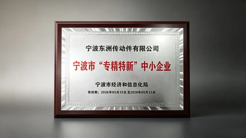 A Ningbo Dongzhou Transmission Co., Ltd. elnyerte a „Specializált és kifinomult” KKV státuszt Ningbo városától